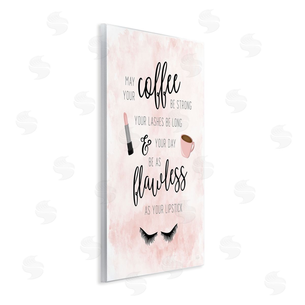 Natalie Carpentieri Inspirational Flawless Phrase Glam Lashes Coffee Calligraphy Wall Plaque Art Print