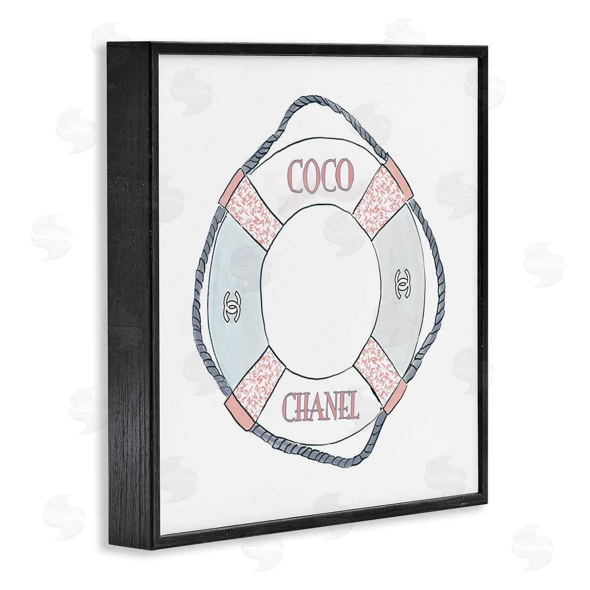 Amelia Noyes Pastel Fashion Motif Buoy Chic Nautical Preserver Black Framed Glicee Wall Art Print