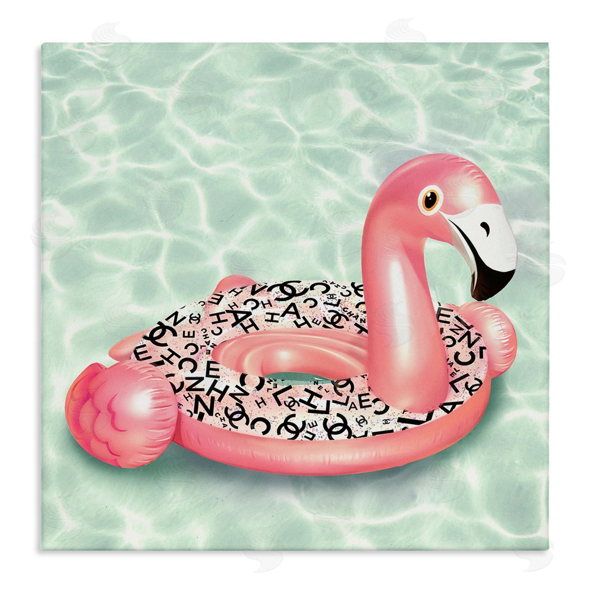 Ziwei Li Chic Summer Pool Float Glam Fashion Pattern  Stretched Canvas Wall Art Print