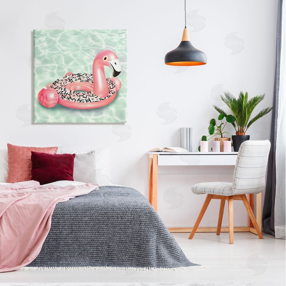 Ziwei Li Chic Summer Pool Float Glam Fashion Pattern  Canvas Wall Art in Room