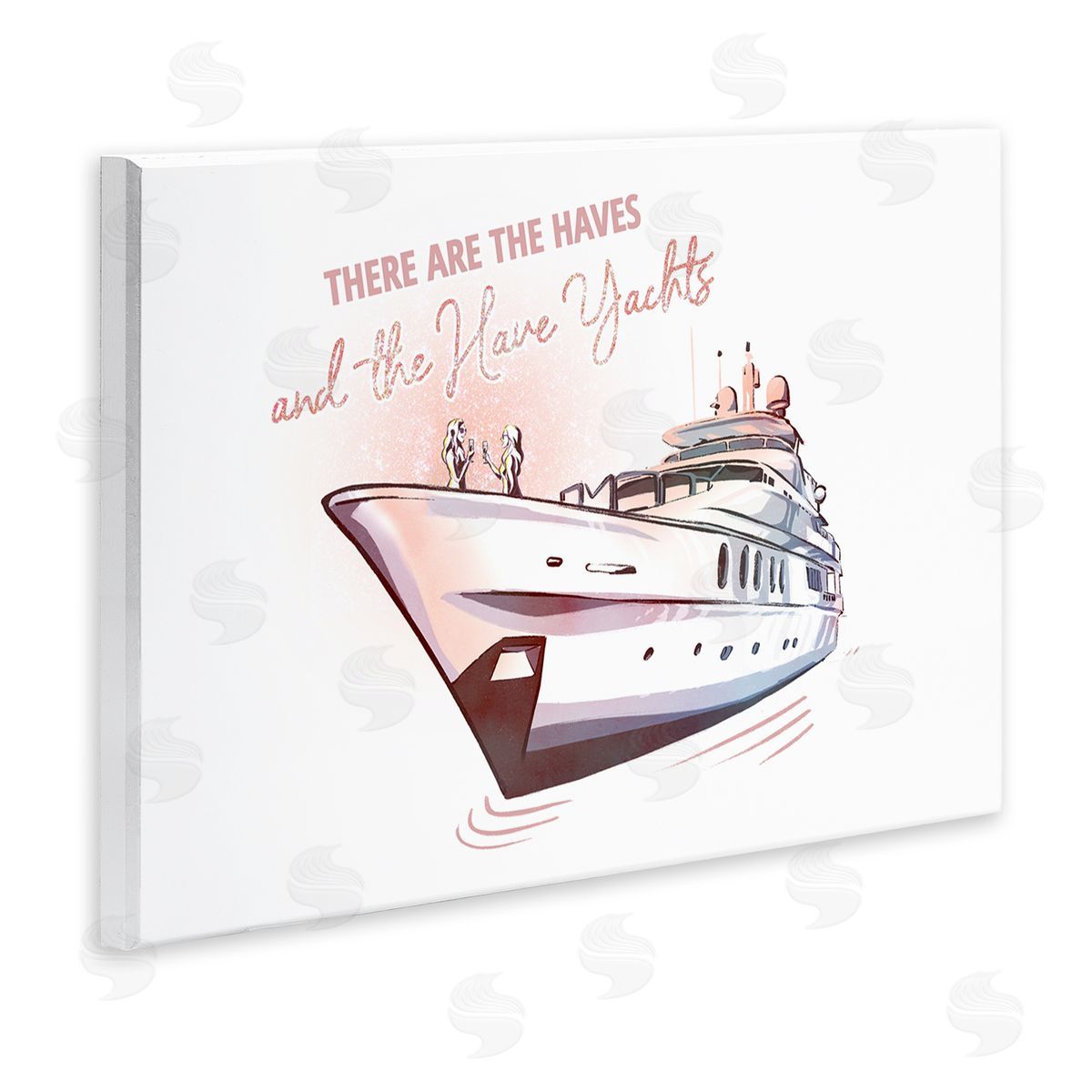 Ziwei Li Haves and Have Yachts Upscale Glam Humor Typography Wall Plaque Art Print