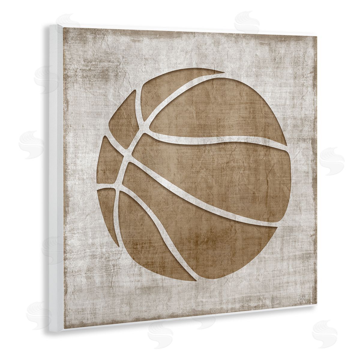 Natalie Carpentieri Rustic Basketball Silhouette Shape Sports Team Ball  Wooden Wall Plaque Art Print