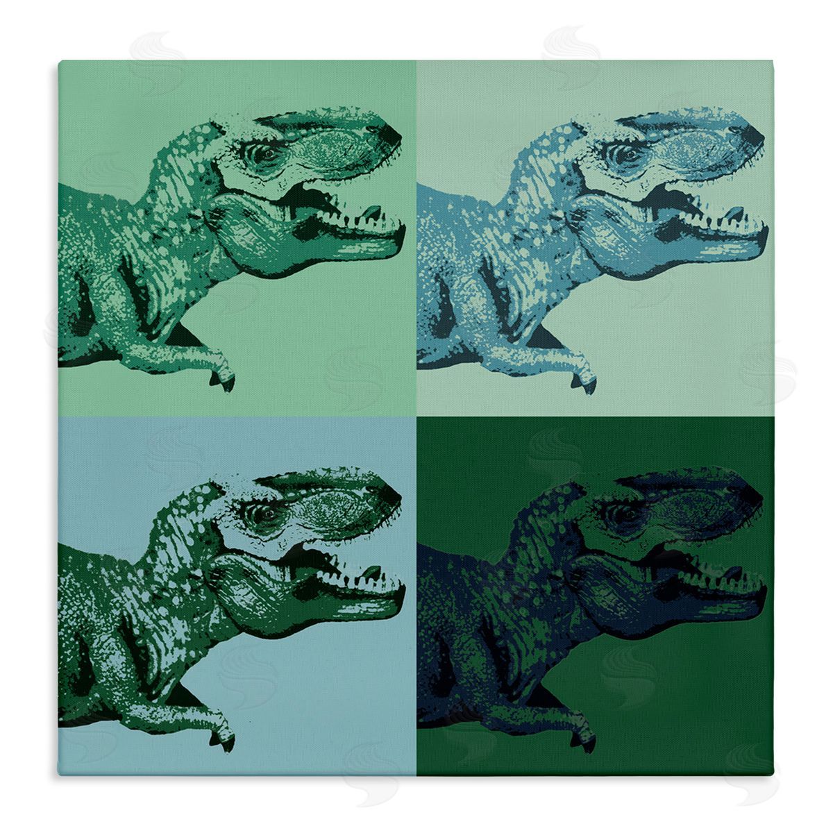 Vintage Roaring T-Rex Dinosaur Canvas Wall Art, Home Decor by Stupell Studio