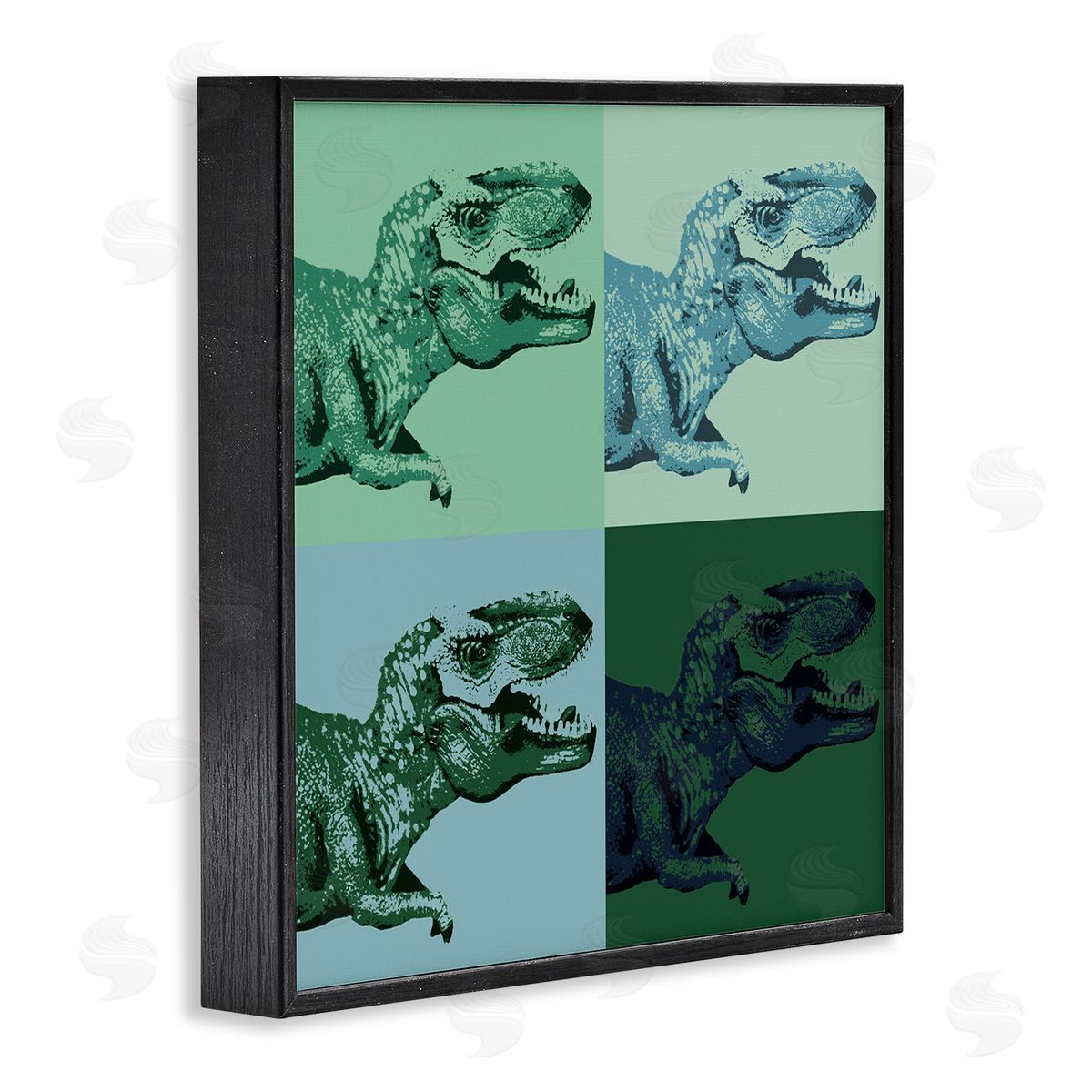 Vintage Roaring T-Rex Dinosaur Black Frame Print Wall Art, Home Decor by Stupell Studio