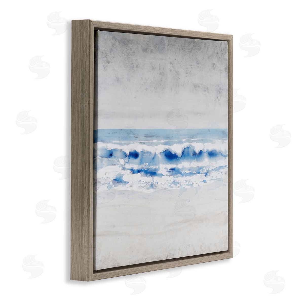 Tim O'Toole Ocean Waves on Seashore Abstract Beach Tide  Brown Floating Frame Canvas Wall Art Print