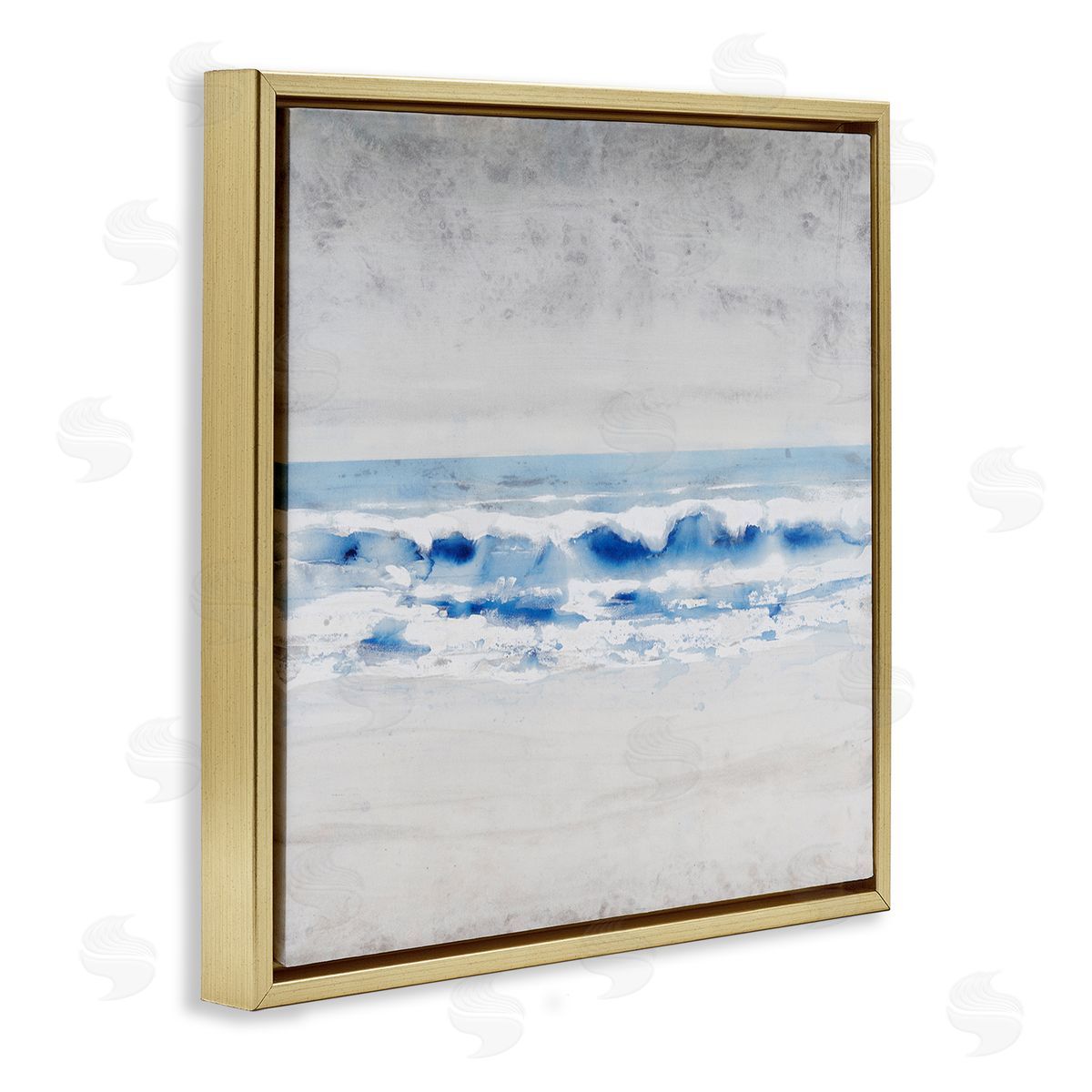 Tim O'Toole Ocean Waves on Seashore Abstract Beach Tide  Gold Floating Frame Canvas Wall Art Print
