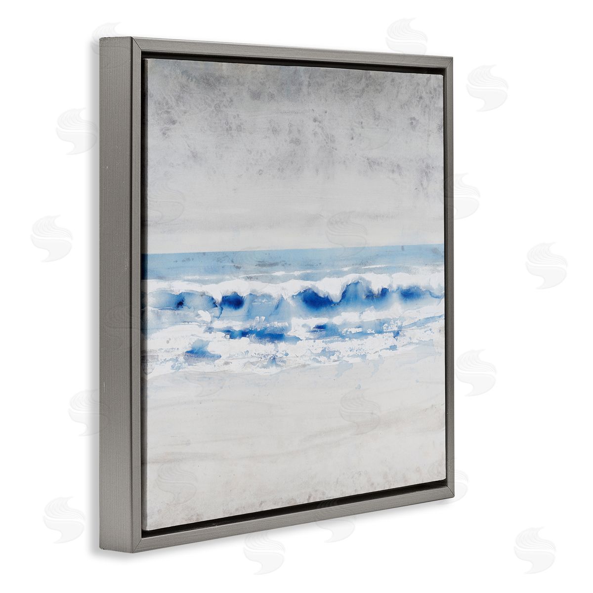 Tim O'Toole Ocean Waves on Seashore Abstract Beach Tide  Gray Floating Frame Canvas Wall Art Print