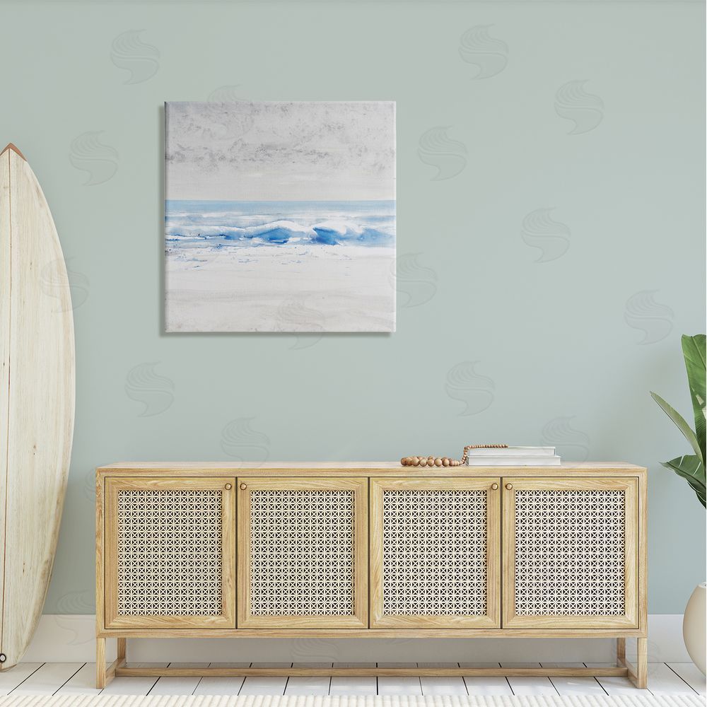 Tim O'Toole Abstract Ocean Shoreline Waves Nautical Beach Design Canvas Wall Art in Room