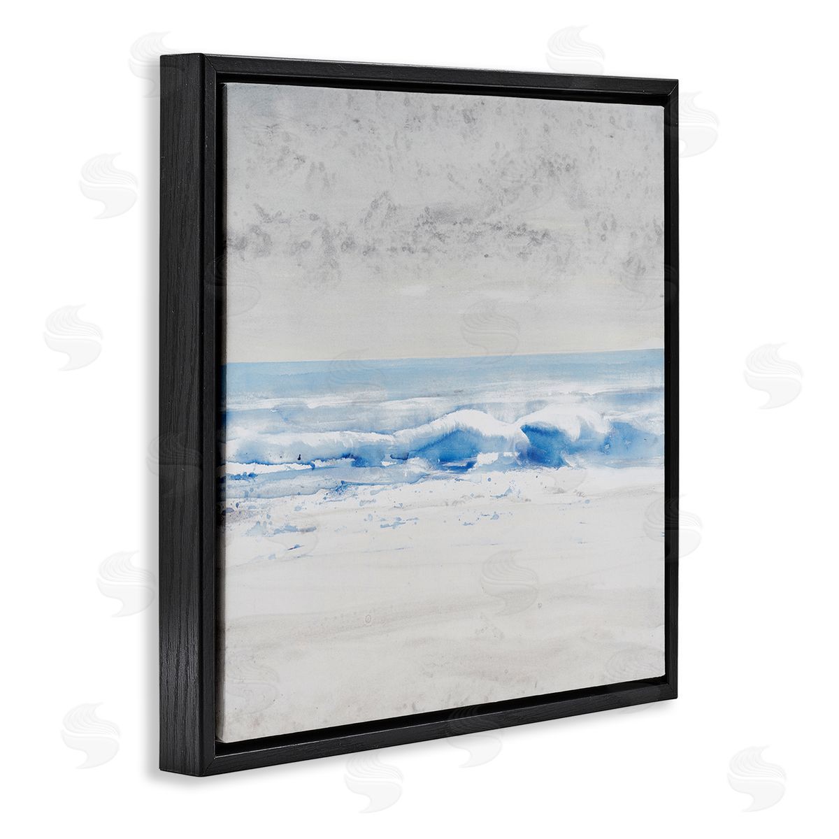 Tim O'Toole Abstract Ocean Shoreline Waves Nautical Beach Design Black Floating Frame Canvas Wall Art Print