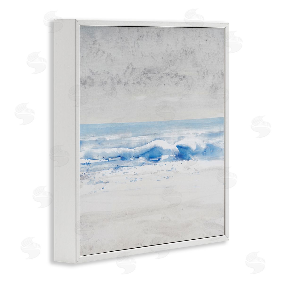 Tim O'Toole Abstract Ocean Shoreline Waves Nautical Beach Design White Framed Glicee Wall Art Print