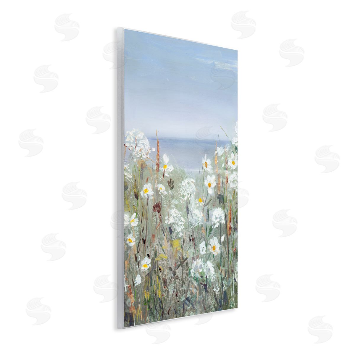 Sally Swatland Spring Daisy Flower Blooms Beachside Ocean View Wall Plaque Art Print