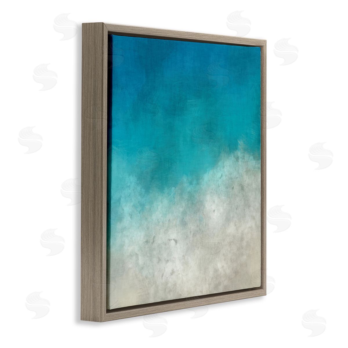 Alpenglow Workshop Aerial Ocean Shoreline View Sea Water Foam  Brown Floating Frame Canvas Wall Art Print