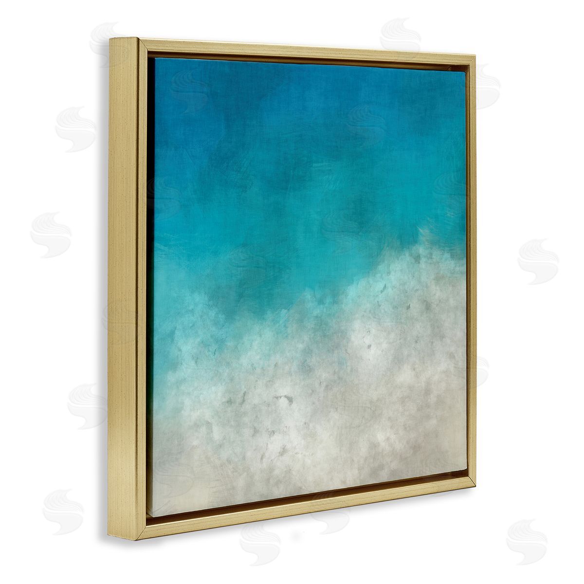 Alpenglow Workshop Aerial Ocean Shoreline View Sea Water Foam  Gold Floating Frame Canvas Wall Art Print
