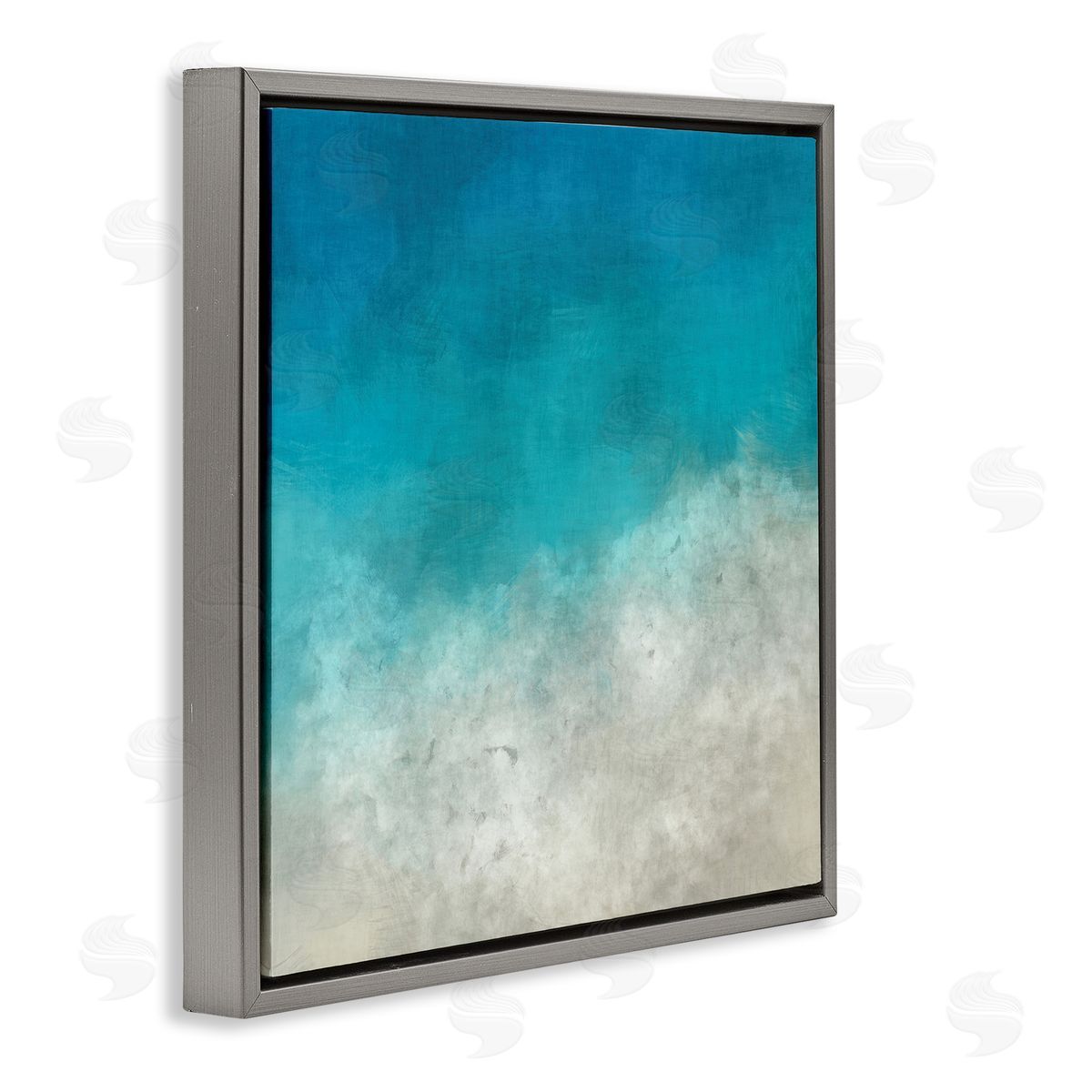 Alpenglow Workshop Aerial Ocean Shoreline View Sea Water Foam  Gray Floating Frame Canvas Wall Art Print