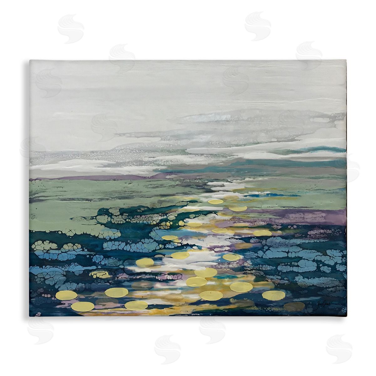 Stacy Gresell Vivid Sea Water Ocean Surface Ripples  Stretched Canvas Wall Art Print