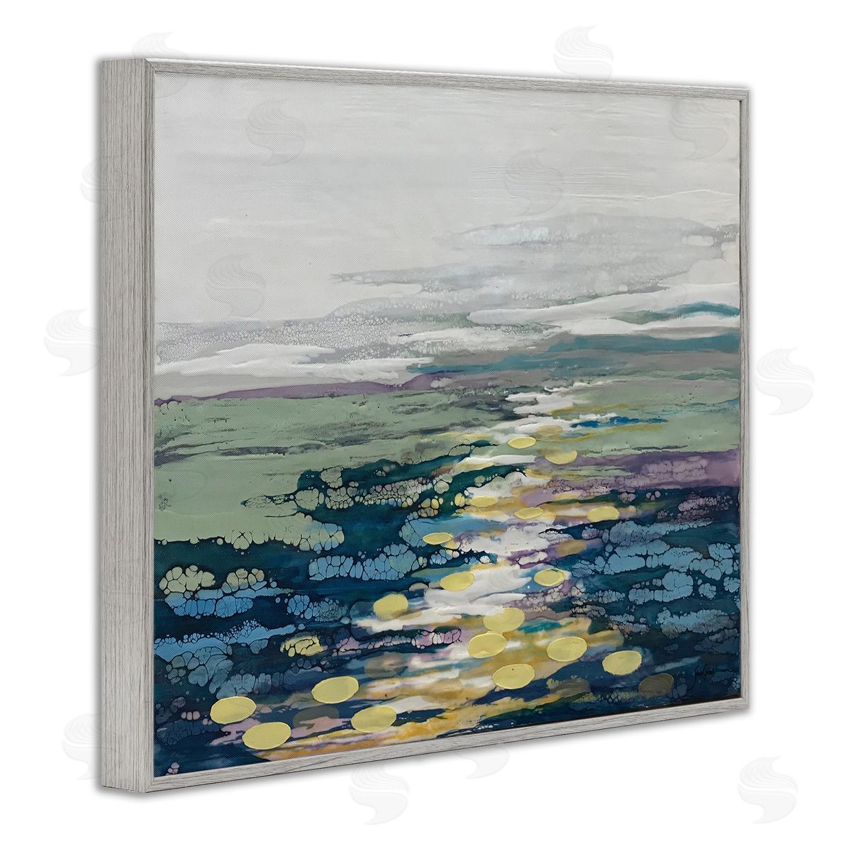 Stacy Gresell Vivid Sea Water Ocean Surface Ripples  Gray Framed Giclee Wall Art Print