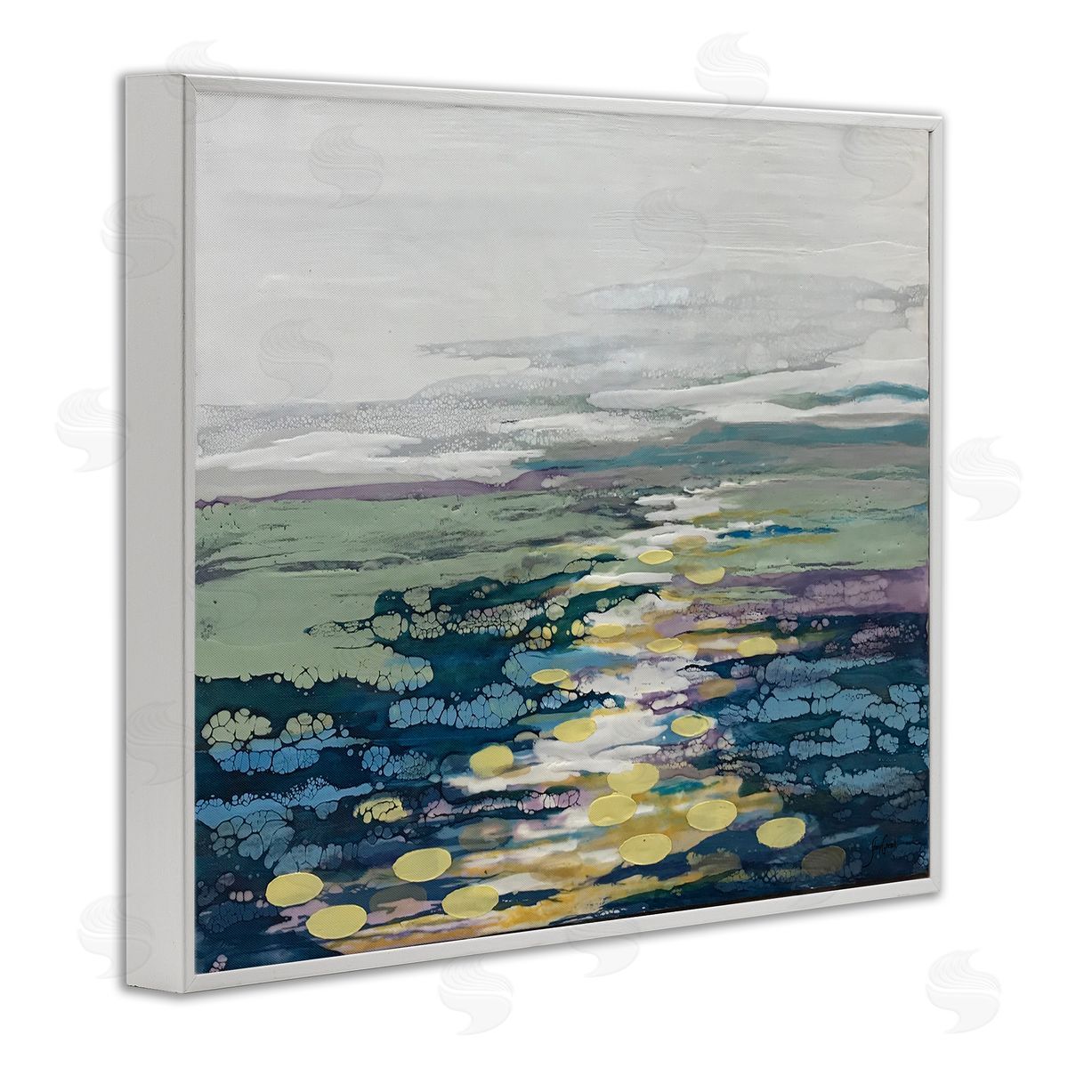 Stacy Gresell Vivid Sea Water Ocean Surface Ripples  White Framed Giclee Wall Art Print