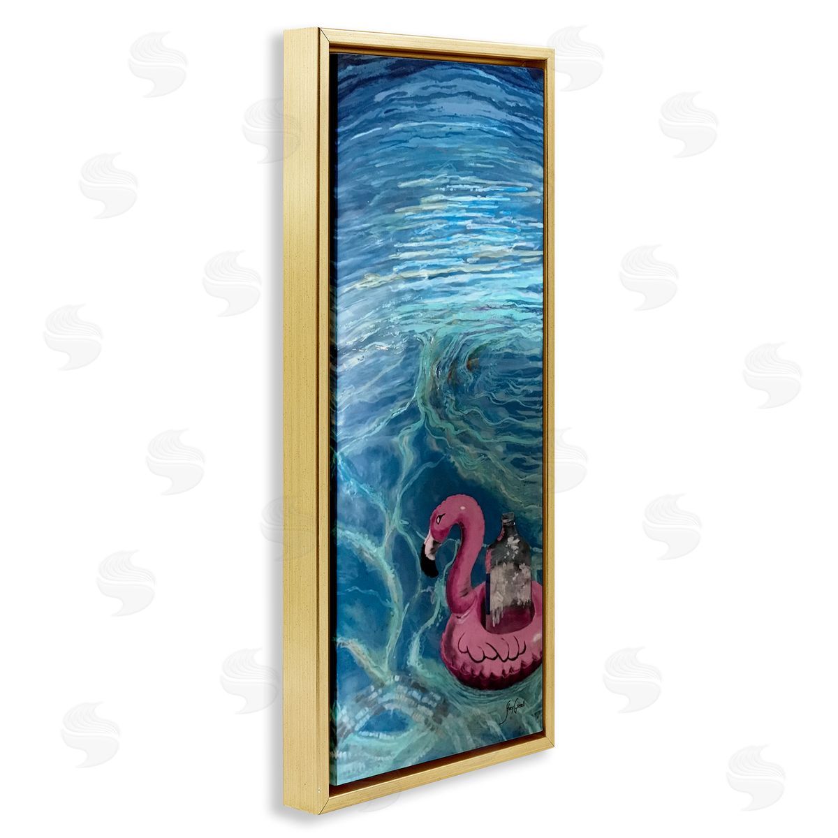 Stacy Gresell Flamingo Pool Float Summertime Swirled Water Ripples