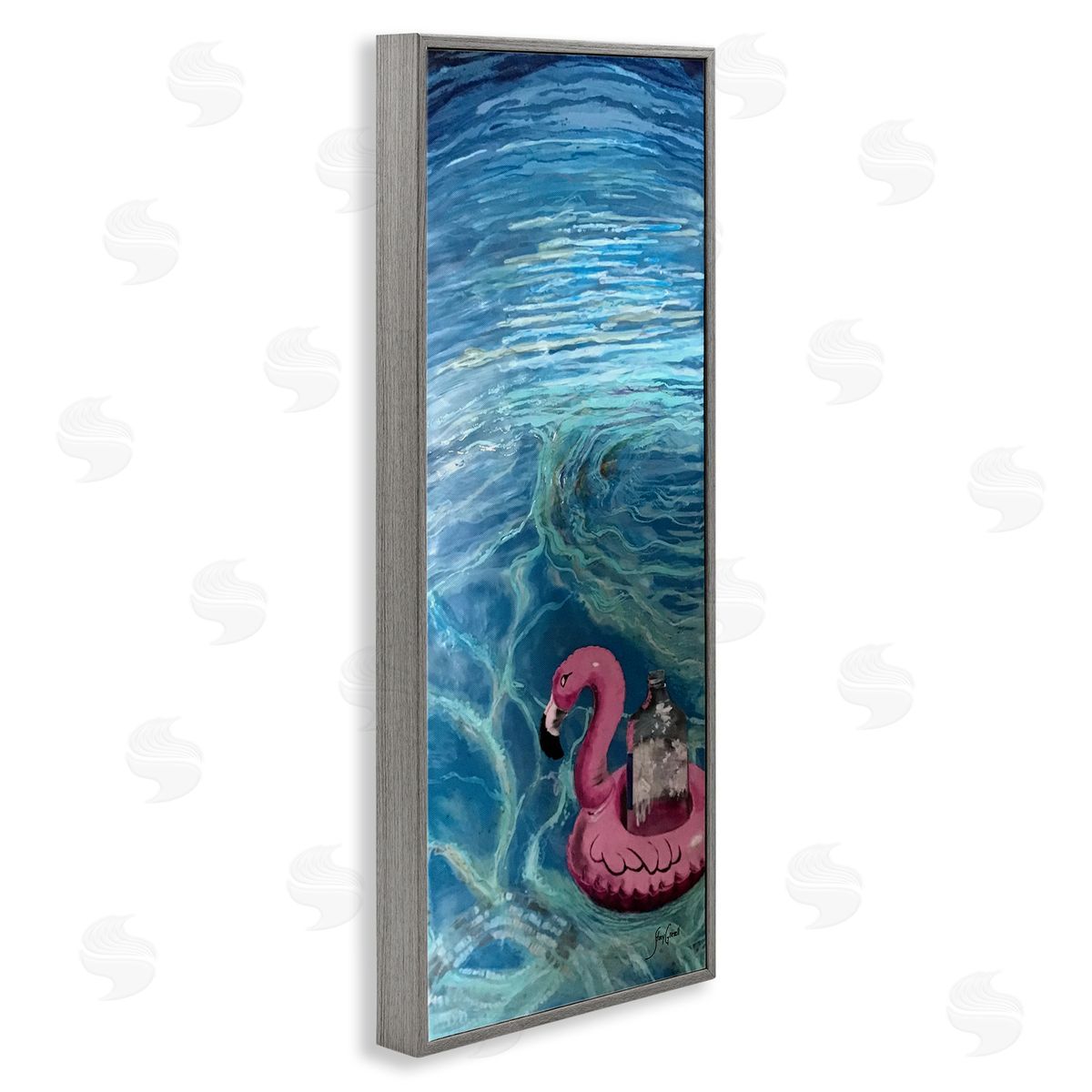 Stacy Gresell Flamingo Pool Float Summertime Swirled Water Ripples