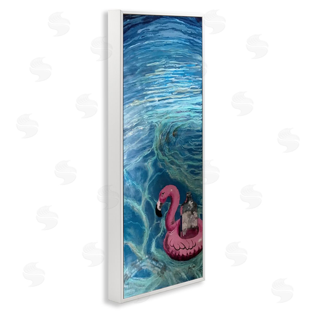 Stacy Gresell Flamingo Pool Float Summertime Swirled Water Ripples