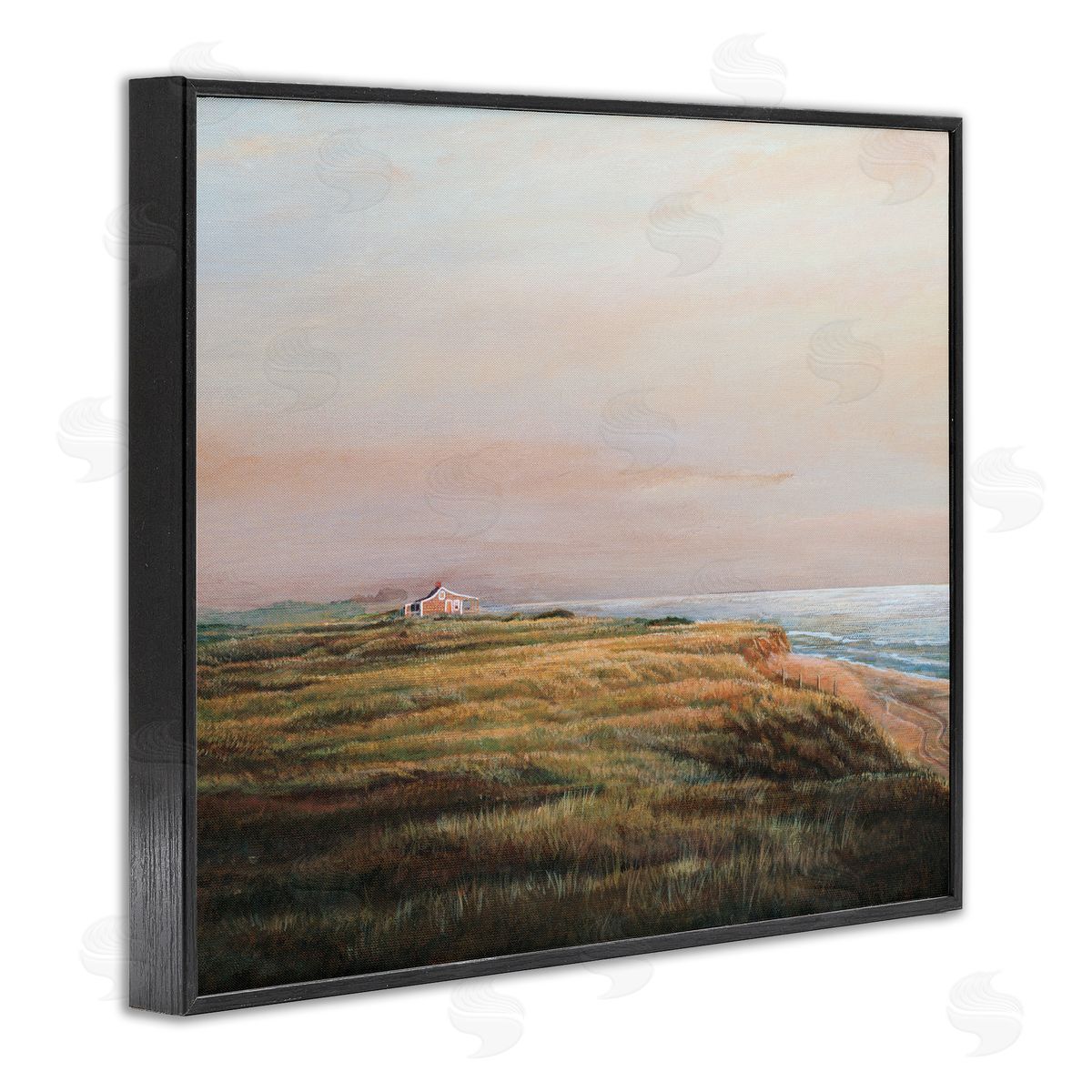 Tom Mielko Distant Seaside Cottage Rural Beach Ocean View  Black Framed Giclee Wall Art Print