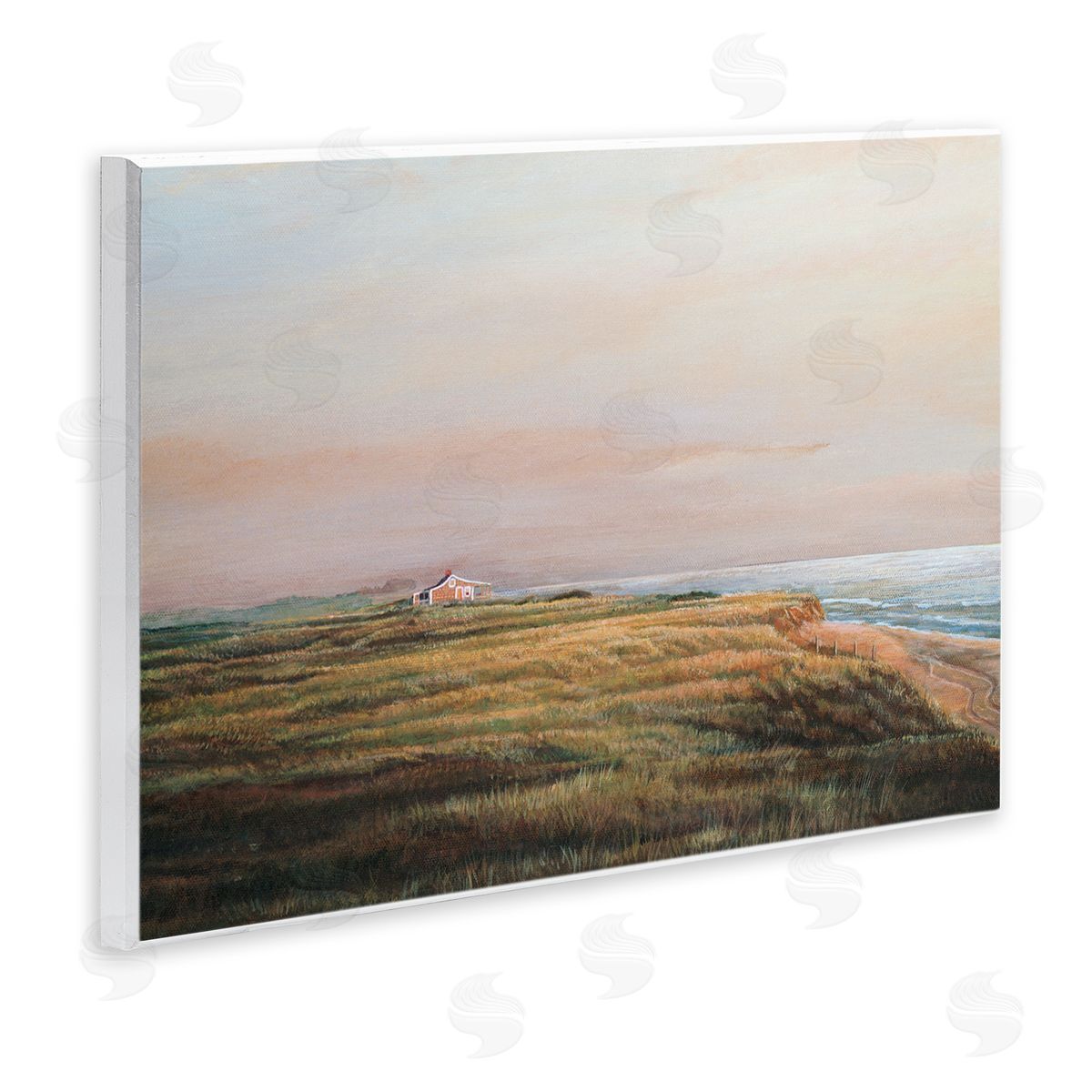 Tom Mielko Distant Seaside Cottage Rural Beach Ocean View  Wall Plaque Art Print