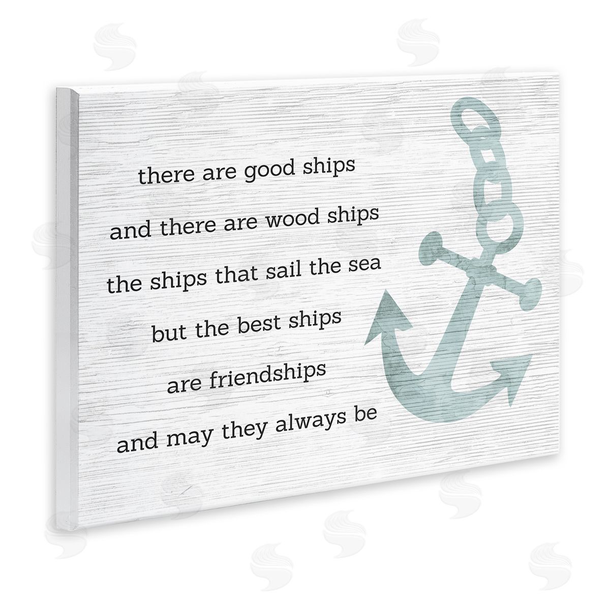 Stupell Studio Inspirational Friendship Quote Boat Ship Anchor Silhouette Wall Plaque Art Print