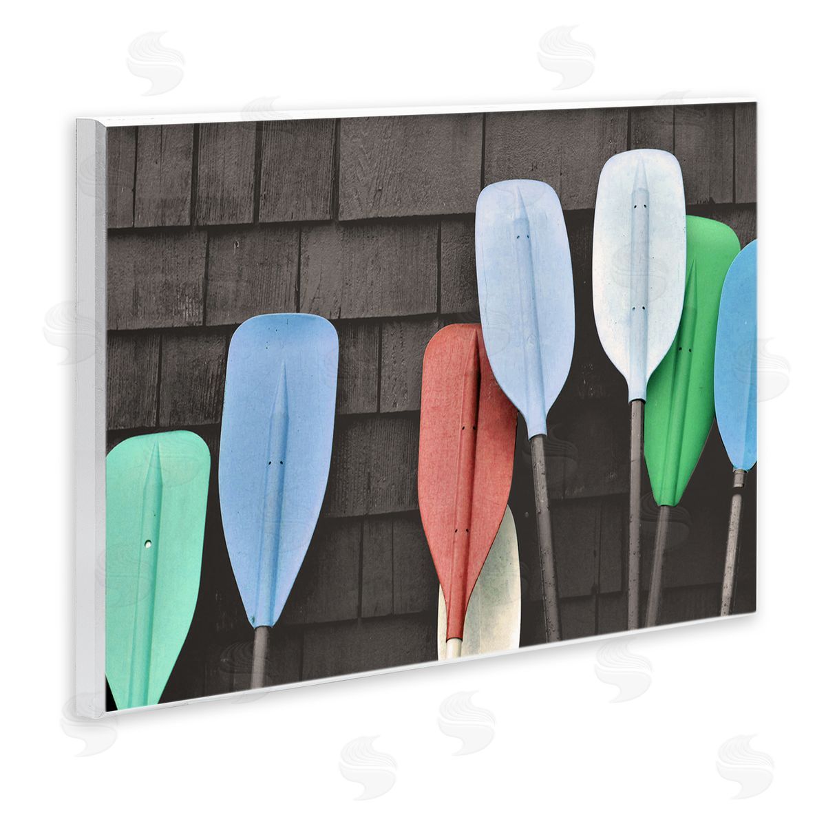 Stupell Studio Mixed Ores Against Beach Shed Boating Paddle Wall Plaque Art Print