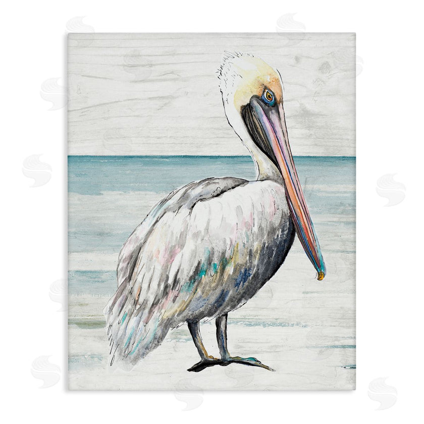 Patricia Pinto | Rustic Pelican on Shoreline