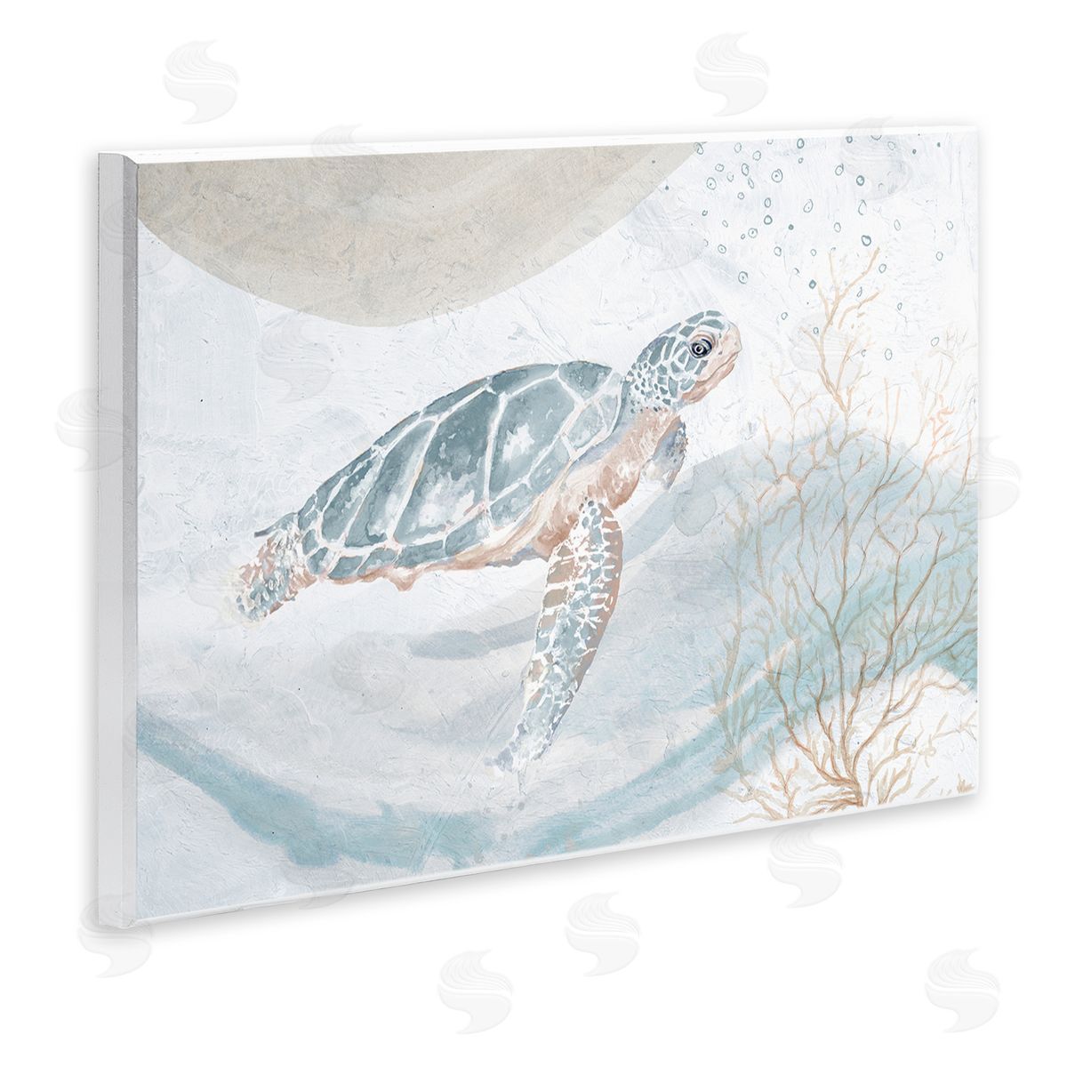 Patricia Pinto Drifting Sea Turtle Serene Ocean Wave Atmosphere  Wall Plaque Art Print