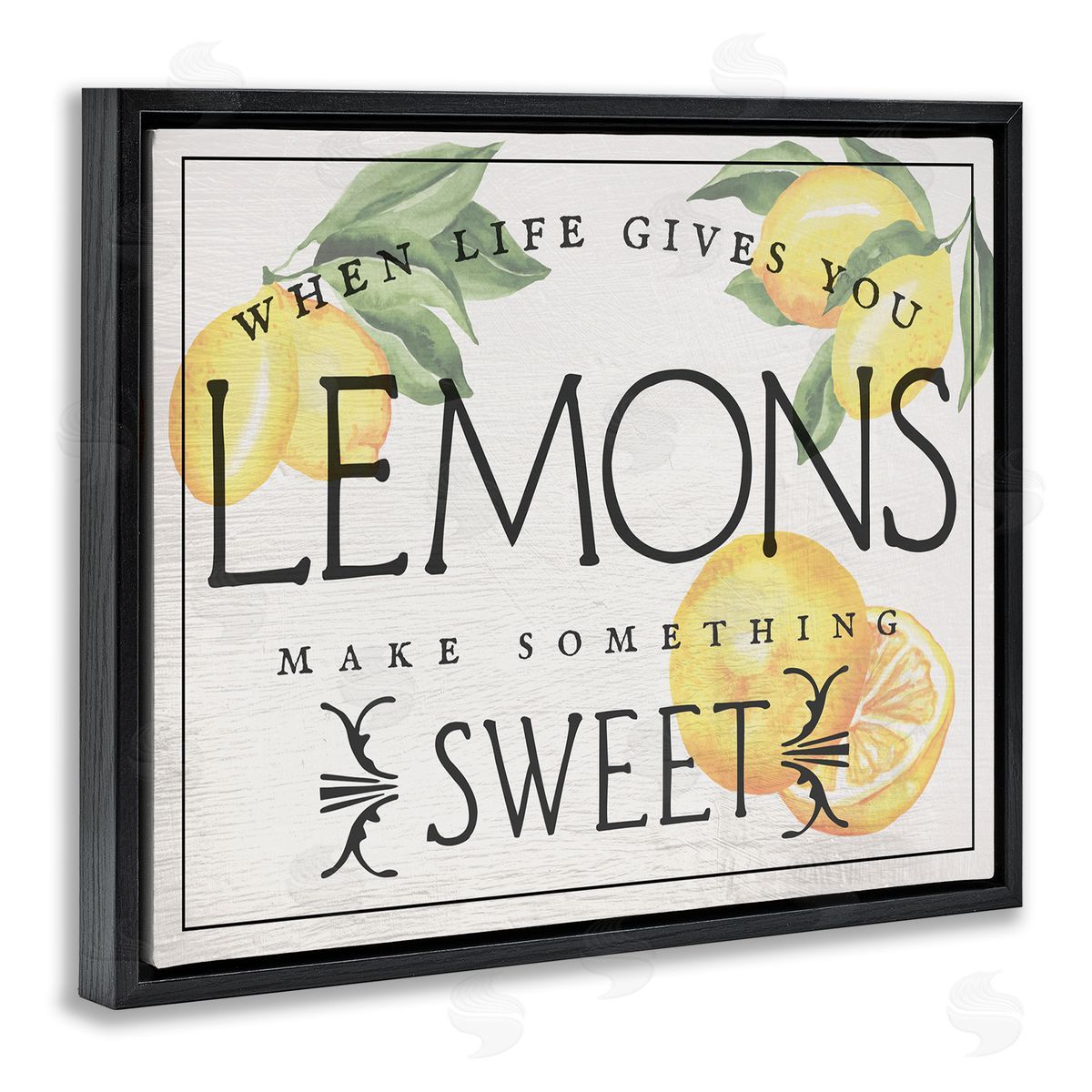 Bold Vintage Life Gives Lemons Black Floating Frame Canvas Wall Art, Home Decor by Stupell Studio