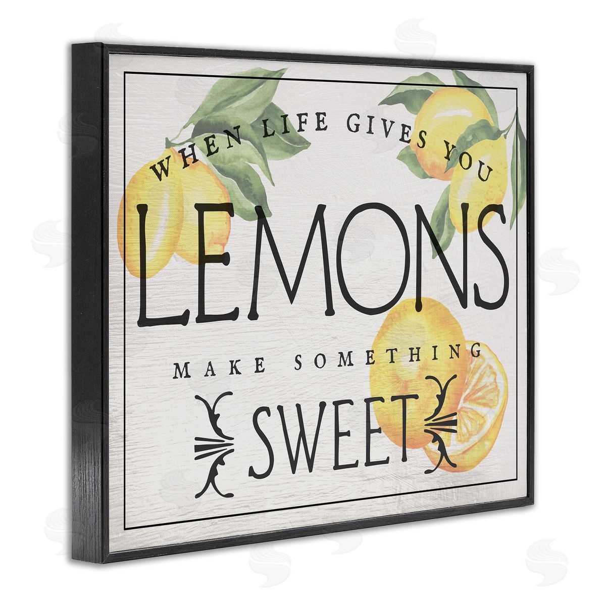 Bold Vintage Life Gives Lemons Black Frame Print Wall Art, Home Decor by Stupell Studio