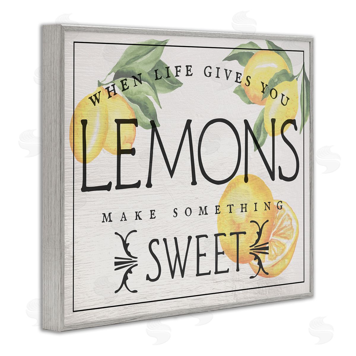 Bold Vintage Life Gives Lemons Grey Frame Print Wall Art, Home Decor by Stupell Studio