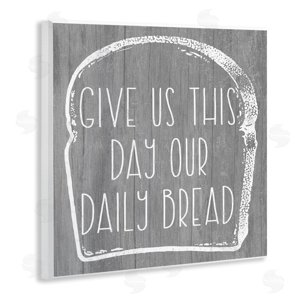 Stupell Studio Our Daily Bread Fun Religious Kitchen Phrase  Wooden Wall Plaque Art Print