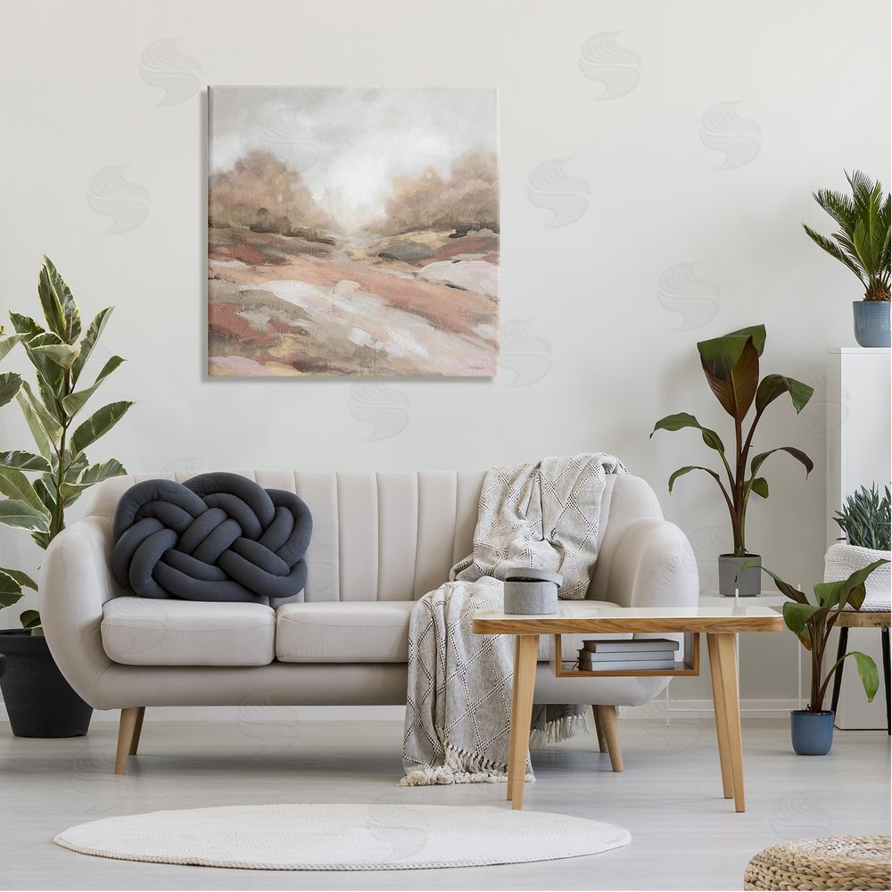 Carol Robinson Abstract Arid Desert Vegetation Hills Landscape Painting Canvas Wall Art in Room