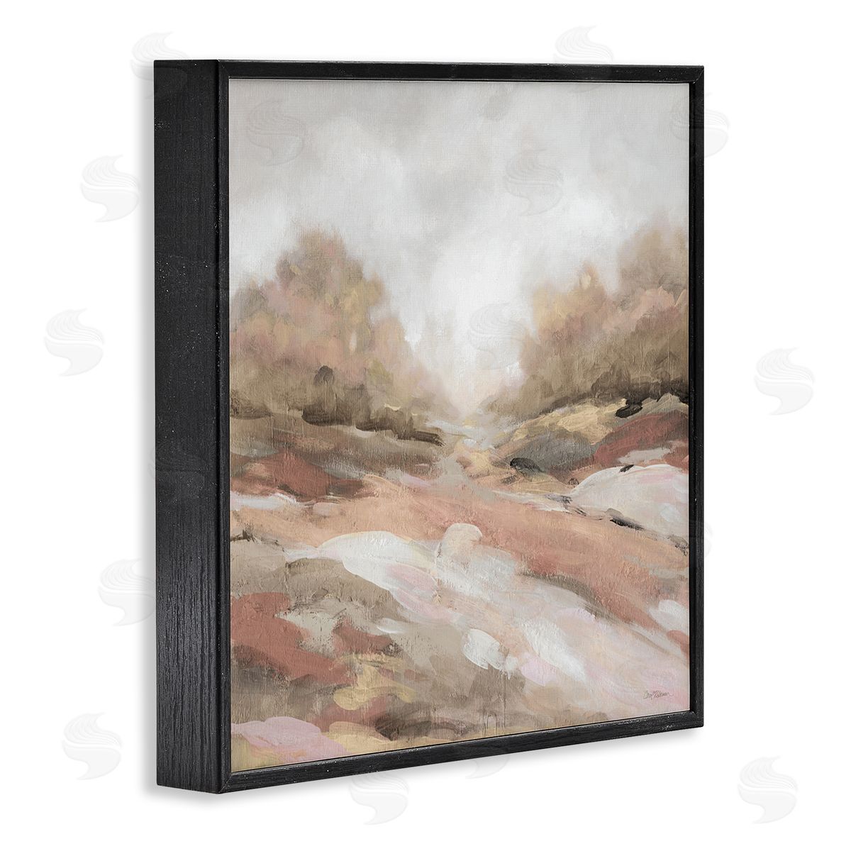 Carol Robinson Abstract Arid Desert Vegetation Hills Landscape Painting Black Framed Glicee Wall Art Print