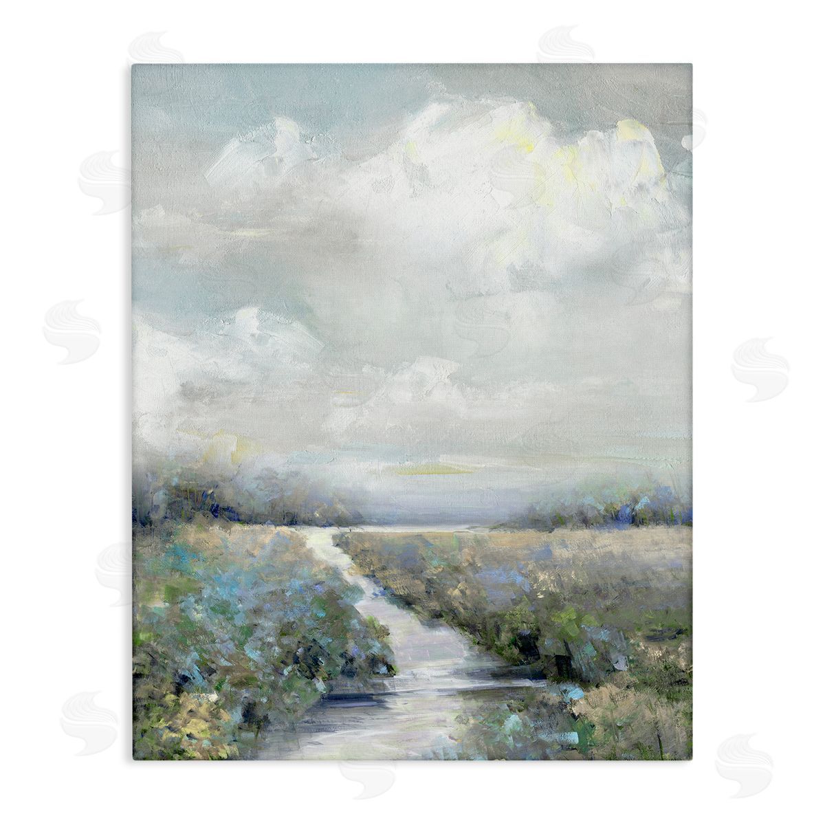 Tranquil Flower Meadow Path Canvas Wall Art, Home Decor by Sally Swatland