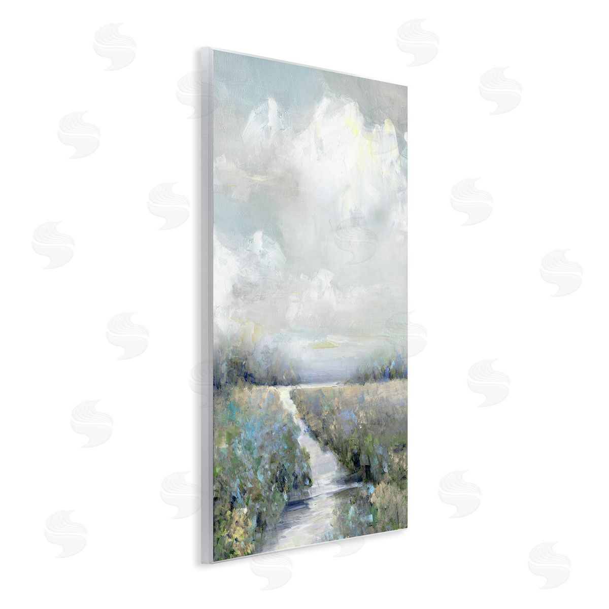 Tranquil Flower Meadow Path Wood Plaque Wall Art, Home Decor by Sally Swatland