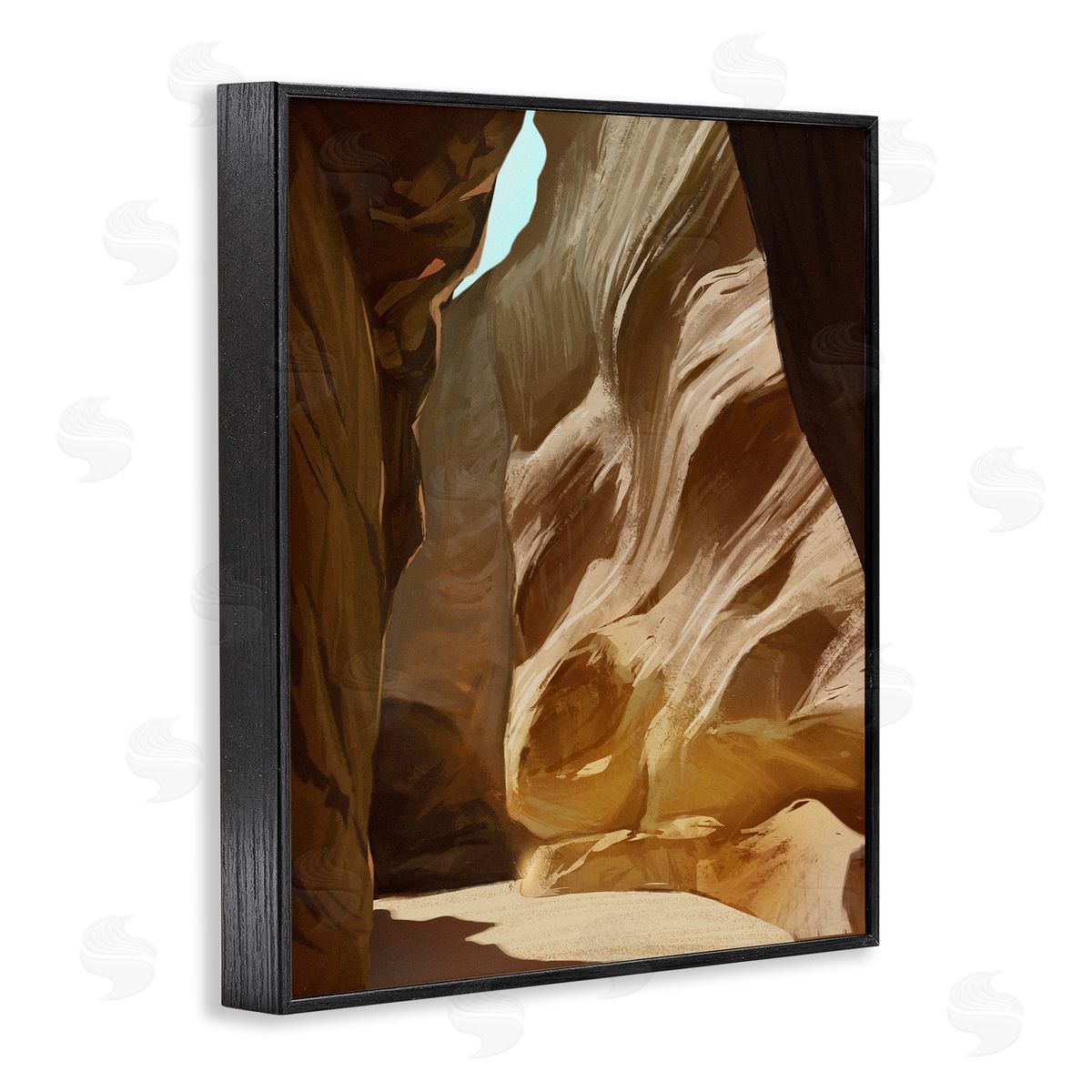 Ziwei Li Sandy Desert Cliffs Peaceful Arid Canyon Landscape Black Framed Giclee Wall Art Print