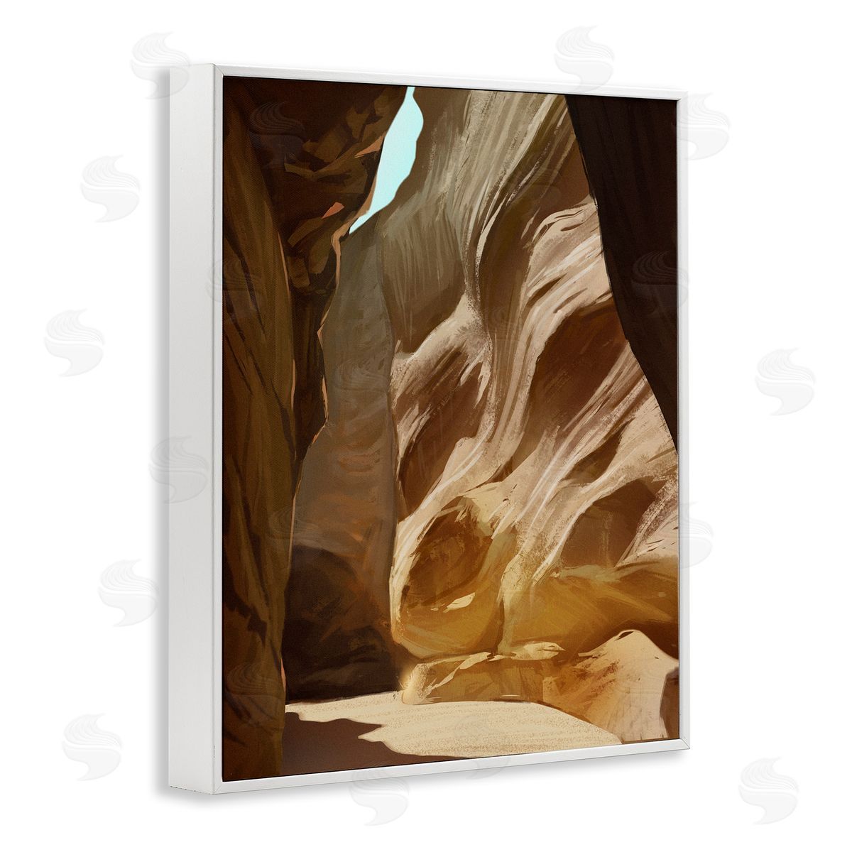 Ziwei Li Sandy Desert Cliffs Peaceful Arid Canyon Landscape White Framed Giclee Wall Art Print