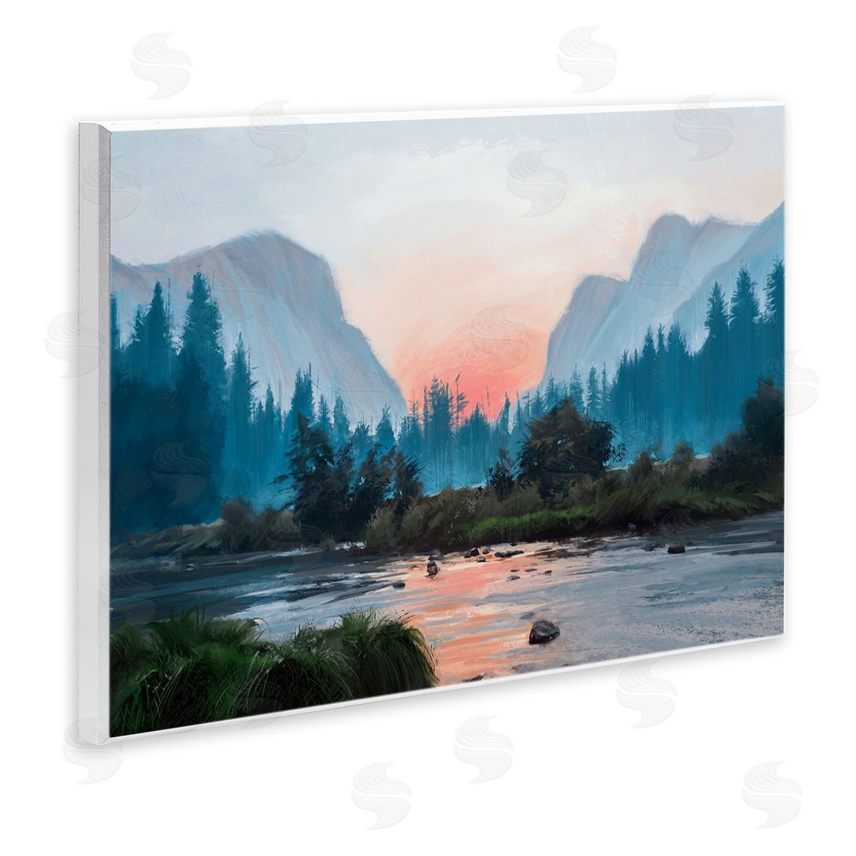 Ziwei Li Mountain Valley Tranquil Sunset Lake Reflection  Wall Plaque Art Print