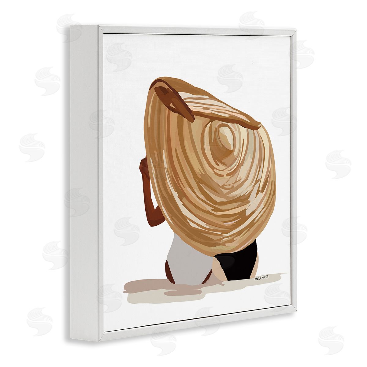 Amelia Noyes Beach Babe Friends Tropical Summer Sun Hat  White Framed Glicee Wall Art Print