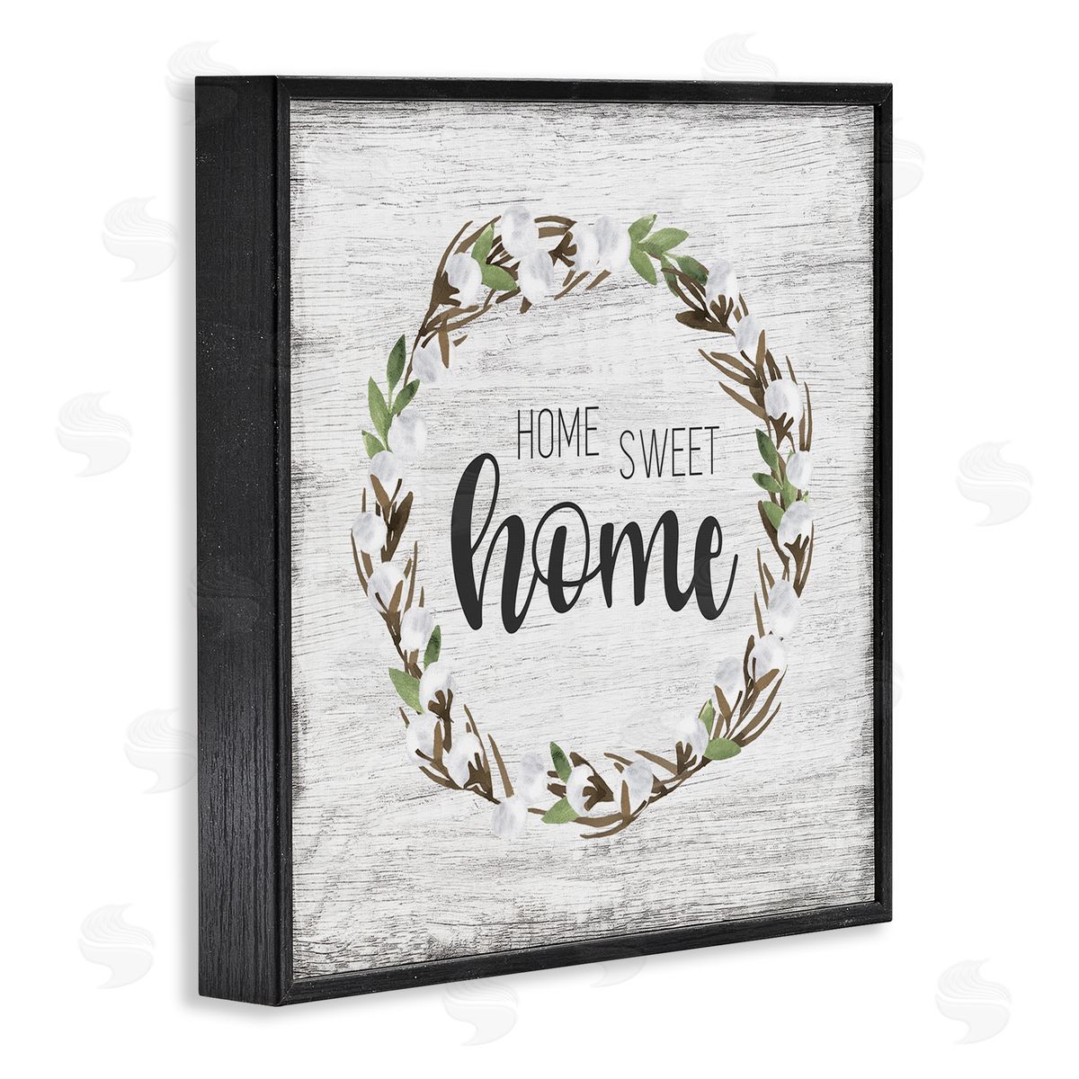 Natalie Carpentieri Rustic Wreath Sweet Home Calligraphy Country Sign Black Framed Glicee Wall Art Print