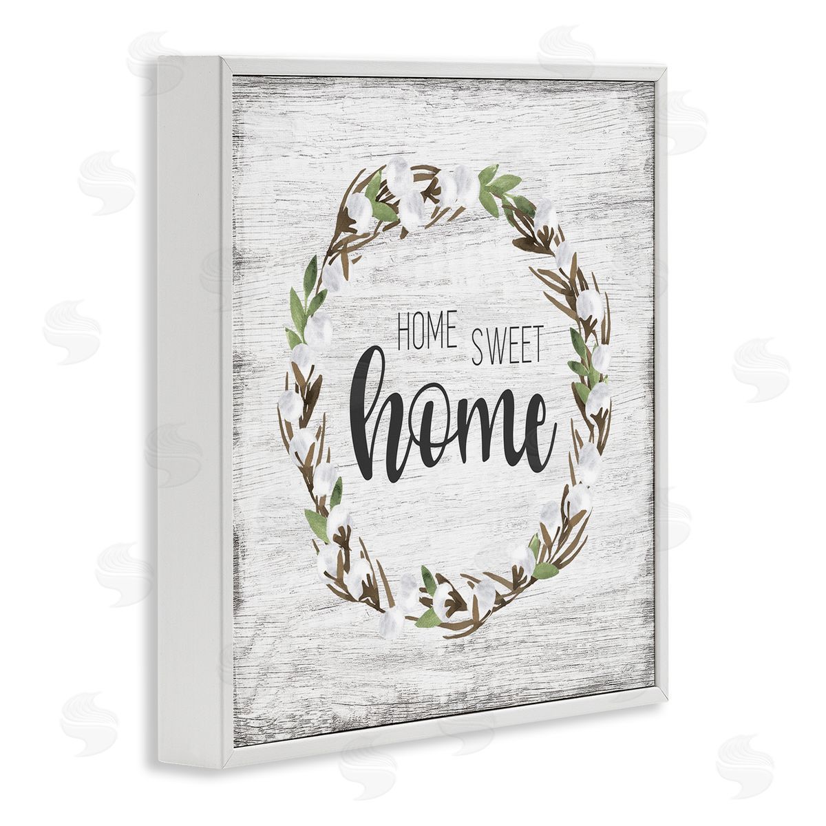 Natalie Carpentieri Rustic Wreath Sweet Home Calligraphy Country Sign White Framed Glicee Wall Art Print
