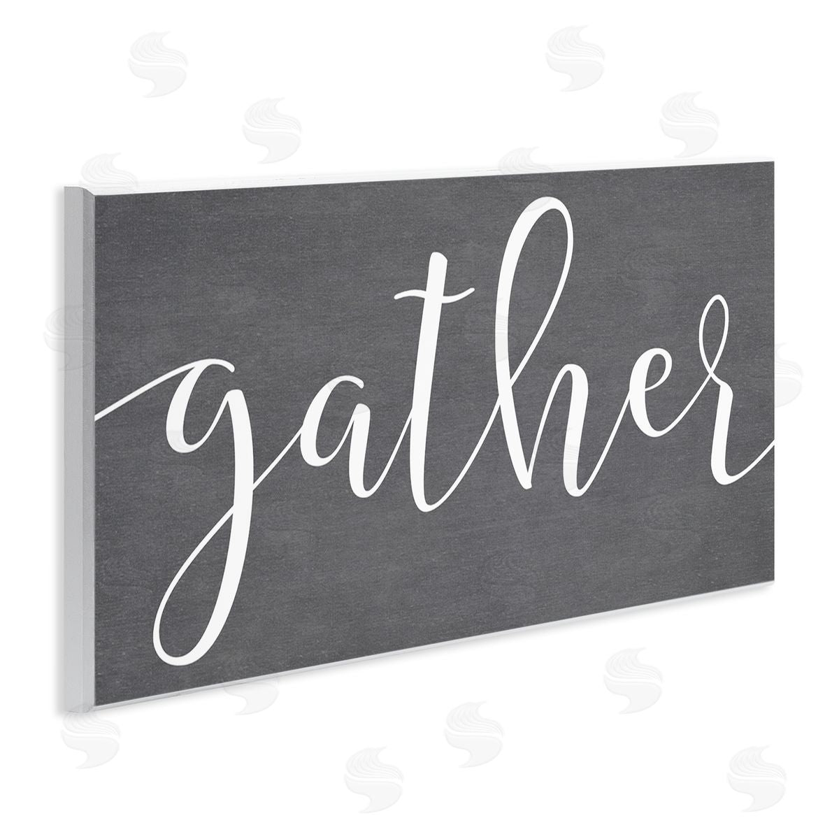 Lettered and Lined Gather Rustic Family Calligraphy Cursive Sign 