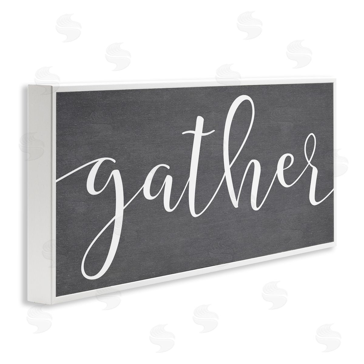 Lettered and Lined Gather Rustic Family Calligraphy Cursive Sign 