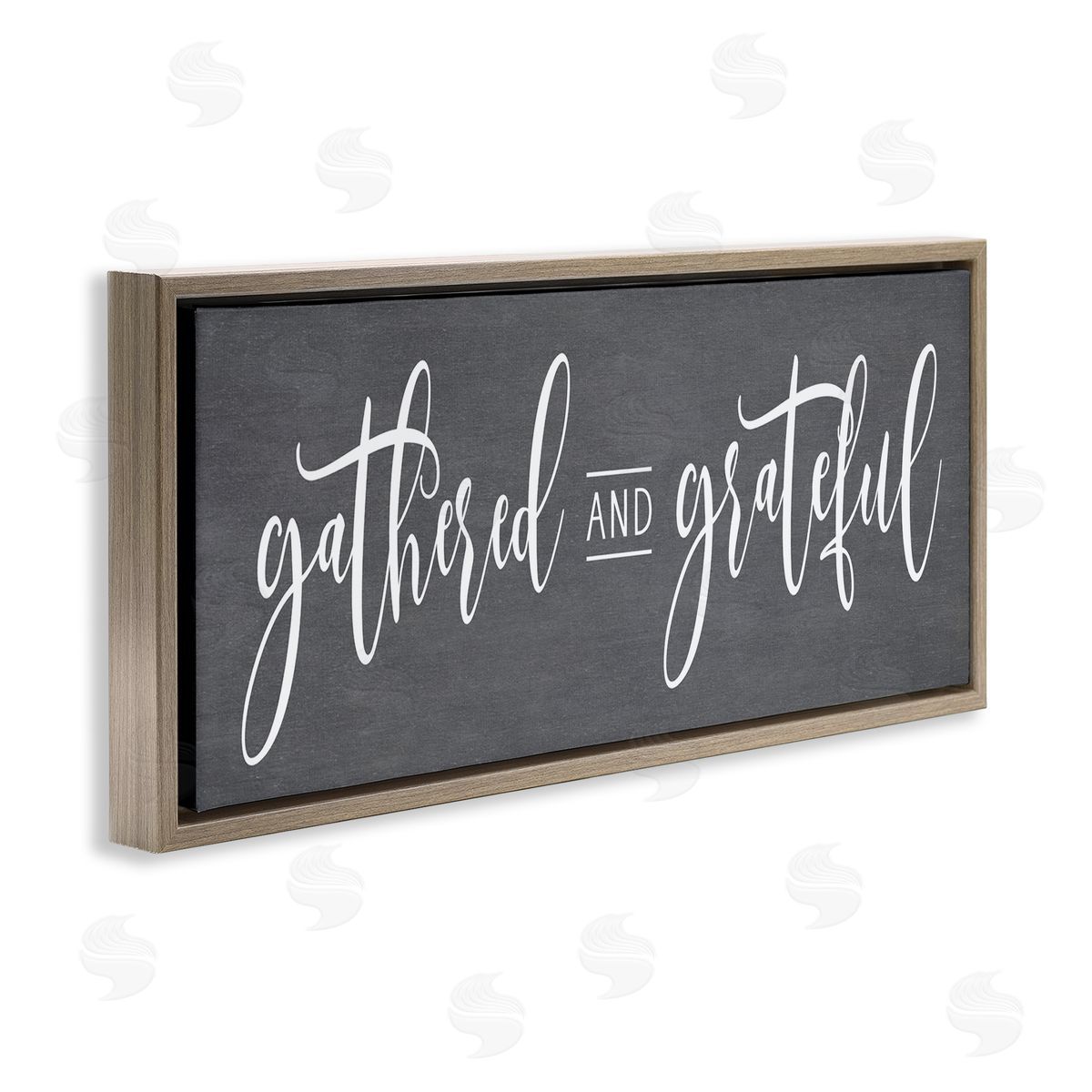 Lettered and Lined Gathered & Grateful Fancy Cursive Thankful Family