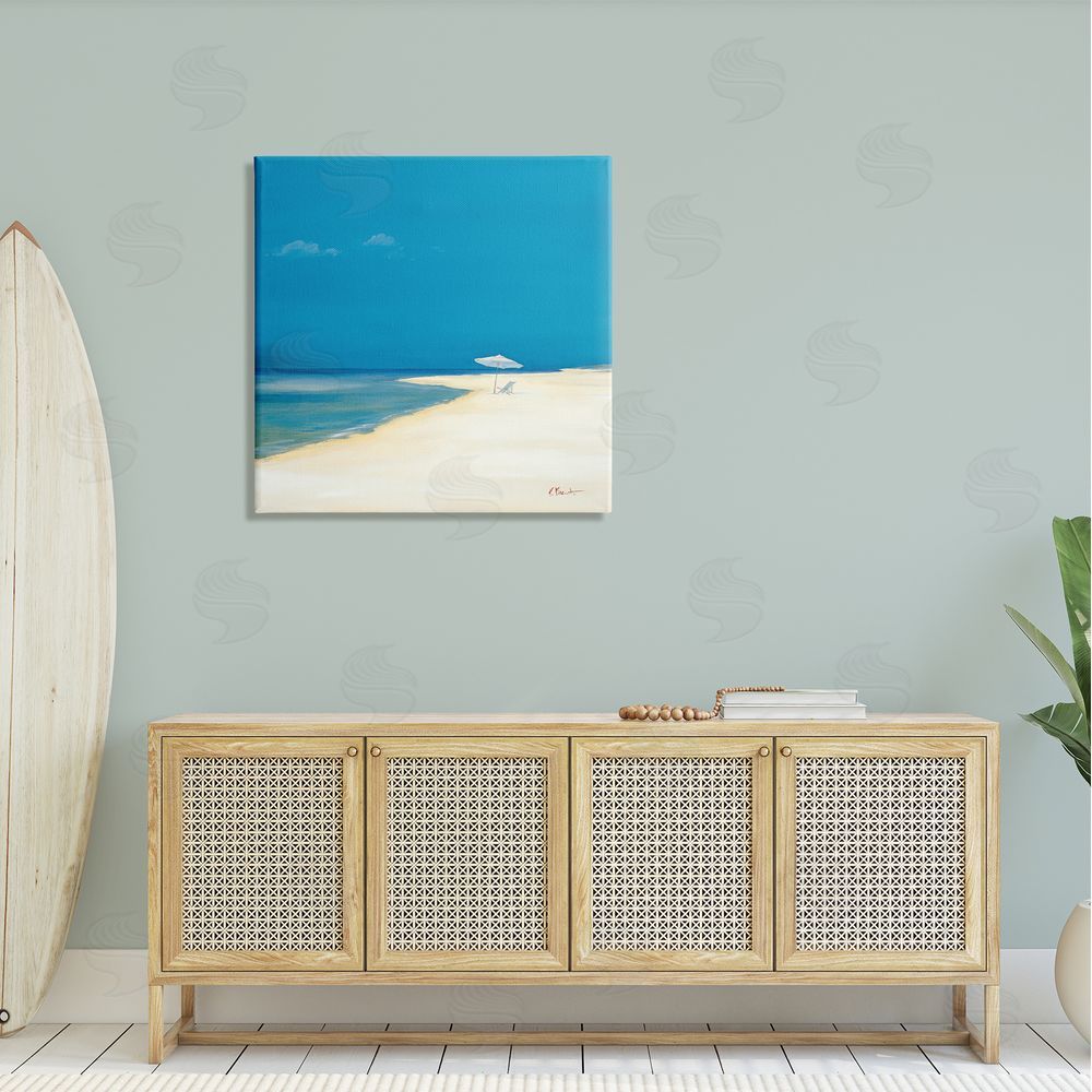 Paul Brent Beach Shoreline Summer Landscape Canvas Wall Art in Room