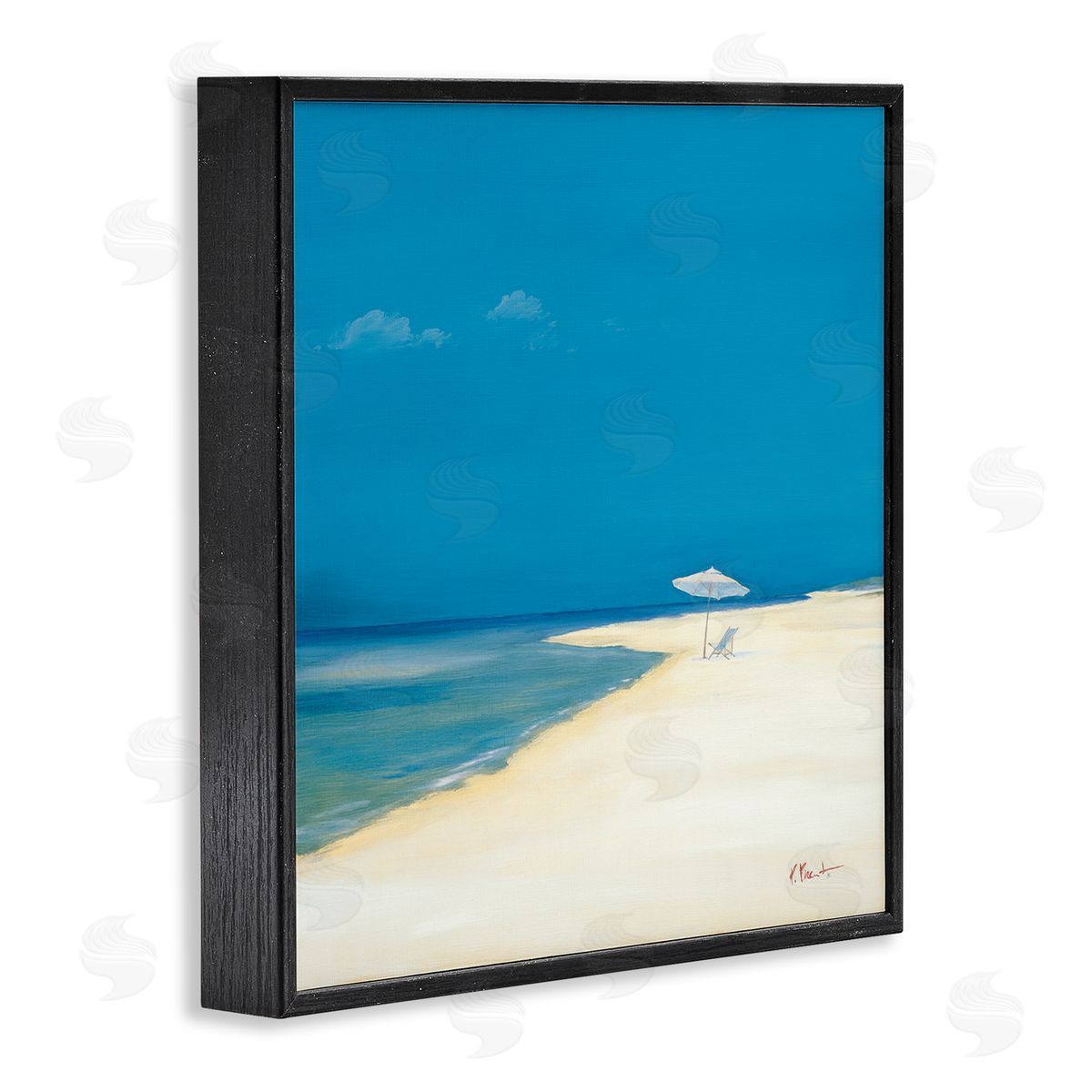 Paul Brent Beach Shoreline Summer Landscape Black Framed Glicee Wall Art Print