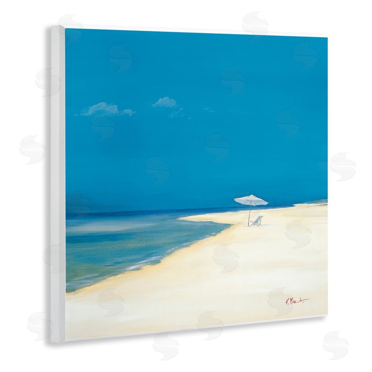 Paul Brent Beach Shoreline Summer Landscape Wooden Wall Plaque Art Print